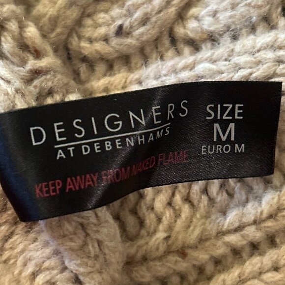 Rocha John Rocha SZM Khaki Lambs wool mock 1/4 chunky cable knit sweater … - Picture 8 of 10